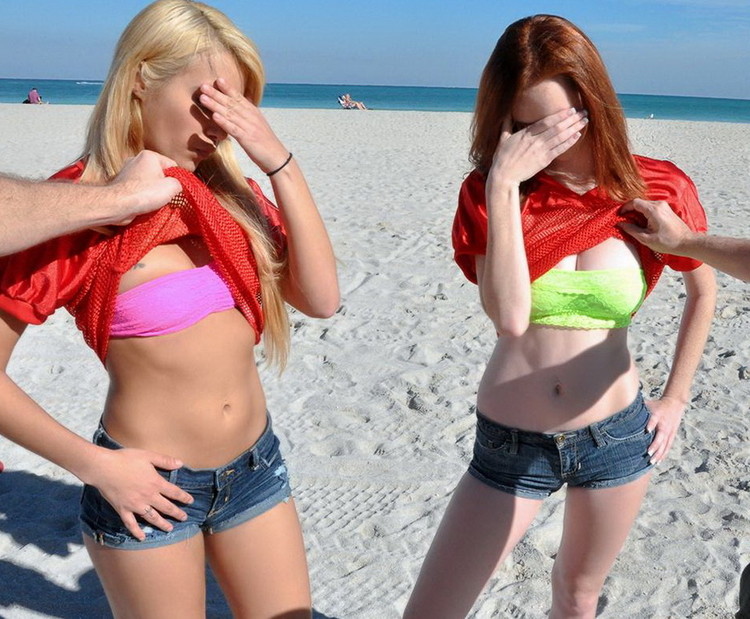 Dee Lynn, Marina Angel Pickup Two Girls On The Beach For Sex SD 480p